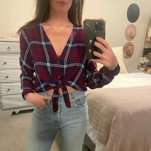 ANTHROPOLOGIE flannel crop